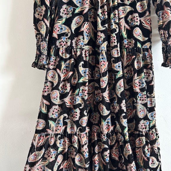 ba&sh Roane Midi Dress | Black Paisley | Size US 6 - Picture 8 of 16